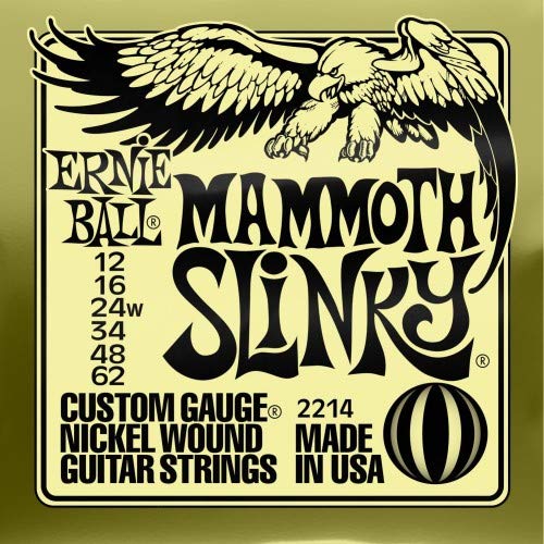 Ernie Ball Slinky Cuerdas Guitarra Eléctrica Nickel Wound Mammoth (12-62), (wound G), Pack Individual