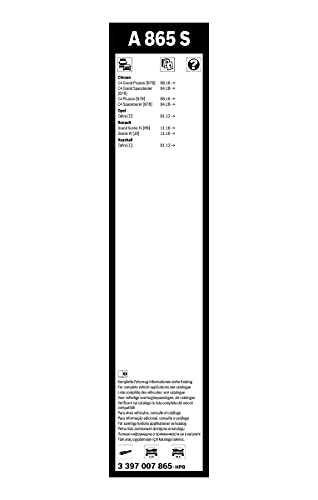 Escobilla limpiaparabrisas Bosch Aerotwin A865S, Longitud: 800mm/700mm – 1 juego para el parabrisas (frontal)