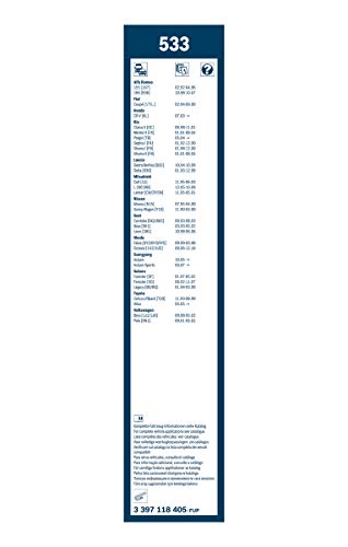 Escobilla limpiaparabrisas Bosch Twin 533, Longitud: 530mm/475mm – 1 juego para el parabrisas (frontal)