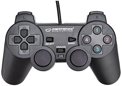 Esperanza EG102 WARRIOR - Gamepad de Vibración para Computadoras, color Negro