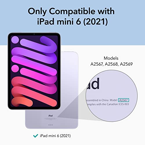 ESR Funda Magnética Compatible con iPad Mini 6 (8.3”, 2021), Fuerte Fijación Magnética, Modo Automático Reposo/Actividad, Compatibilidad Completa Pencil 2, Gris