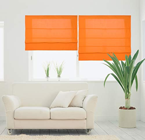 Estores Basic Estor Plegable con Varillas, Tela, Naranja, 150 x 175 cm