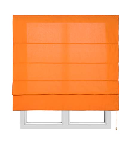 Estores Basic Estor Plegable con Varillas, Tela, Naranja, 150 x 175 cm