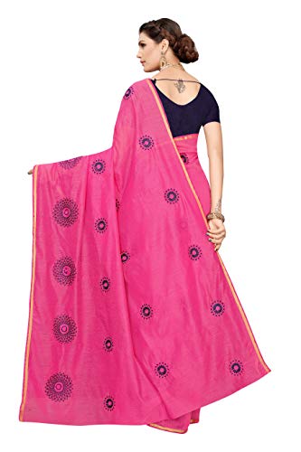 ETHNICMODE Women's CHANDHERI Cotton Fabrics Multi-Colored Printed Sari with Blouse Piece (Fabric) Interpol Rani