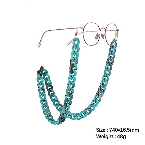 EUEAVAN Retenedor de gafas de acrílico Cadena Gafas de sol Correa Cadena Gafas de lectura Collares Cadena para mujeres y hombres (Cian)