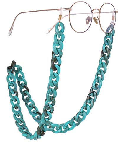 EUEAVAN Retenedor de gafas de acrílico Cadena Gafas de sol Correa Cadena Gafas de lectura Collares Cadena para mujeres y hombres (Cian)