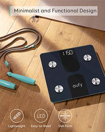 eufy Smart Scale C1 con Bluetooth, báscula de baño digital inalámbrica con medición de grasa corporal, 12 mediciones, peso/grasa corporal/IMC, análisis de composición corporal