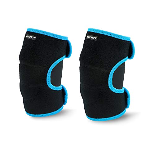 EULANT Acolchada Coderas para Niños, Ajustable Protector Codo para Baile Fútbol Voleibol Baloncesto Ciclismo Patinetes Skateboarding, Negro/Azul S