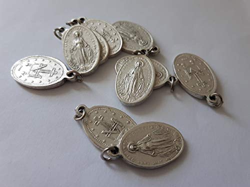 Eurofusioni Medalla Milagrosa Regina Sine Labe Originali Concepta - H 2,2 cm - 10 medallas chapeada Plata