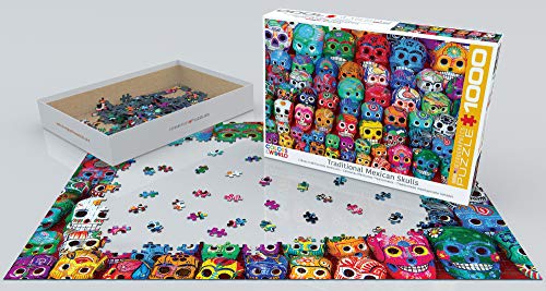 EuroGraphics- Traditional Mexican Skulls 1000-Piece Puzzle Rompecabezas, Multicolor (6000-5316)