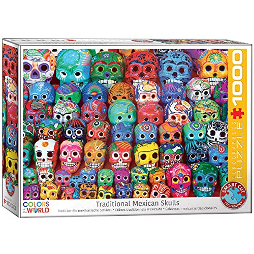 EuroGraphics- Traditional Mexican Skulls 1000-Piece Puzzle Rompecabezas, Multicolor (6000-5316)