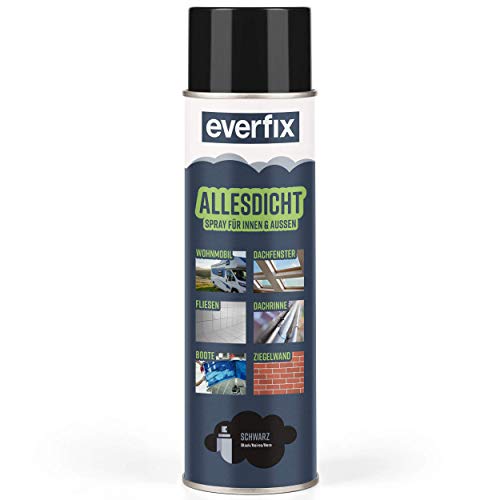 Everfix Spray Impermeabilizante y Sellante Multiusos – Líquido Sintético para Sellado e Impermeabilización – 500 ml, Negro