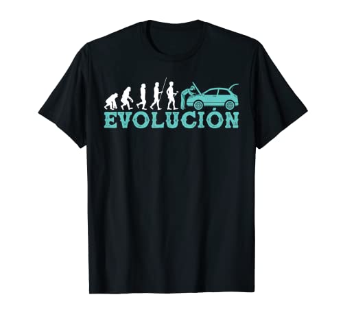 Evolucion Humana Humor Mecánico Carro Hombre Mujer Regalo Camiseta