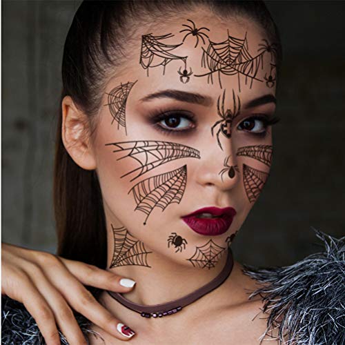 EXCEART 6 Set Spider Web Tattoo Stickers Face Body Tattoo Paste Fake Face Tatuaje Temporal Calcomanía Facial Halloween Spider Web Sticker para Mascarada Suministros de Fiesta de Halloween