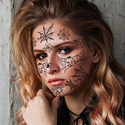 EXCEART 6 Set Spider Web Tattoo Stickers Face Body Tattoo Paste Fake Face Tatuaje Temporal Calcomanía Facial Halloween Spider Web Sticker para Mascarada Suministros de Fiesta de Halloween