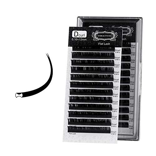 Extensiones de pestañas Flat Lash, extensiones de pestañas, accesorio de peluquería, D Curl, grosor 0,10 – 0,20 mm y longitud de 8 – 15 mm (0.20mm, MIX)