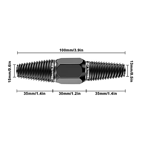 Extractor de Pernos de Tornillo Roto de Tubo de 1/2 3/4 de Uso de Cabezal Doble Tornillo de Rosca Defectuoso Dañado Extractor de Sujetadores Para Limpieza de Tuberías (1)