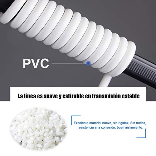 EXTRASTAR Cable Extensible con PROTECCIÓN, Cable Extensible electrico 10 Metros 230V / 16A / máx. 3680W Blanco