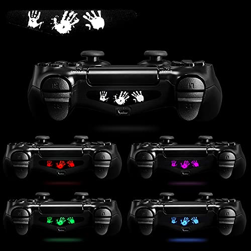 eXtremeRate 30 Piezas/Kit Adhesivo para PS4 Mando de la Barra luz Vinilo Pegatinas Calcomanías Skins Stickers Light Bar Cover para Playstation 4 Pro Slim Original Control(Modelo-10)