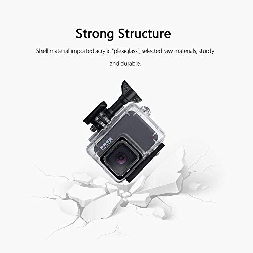 Eyeon Carcasa Impermeable Buceo Estuche Protectora Carcasa Agua para la Cámara de Acción GoPro Hero 7 Silver y Hero 7 White Fotografía y Vídeo Subacuático