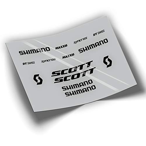 FA227 Pegatinas BASCULANTE Scott Shimano DT Swiss SYNCROS AUTOCOLLANT AUFKLEBER Stickers (Negro)