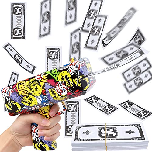 FACAIA Dinero De Oro Del Confeti Poppers Serpentinas Dinero De Juego Prop Dinero, Lo Convierten En Papel Moneda Lluvia Juego De Aerosol Juguete Dinero, Cámara En Mano Spray Efectivo Juguete Para Las P