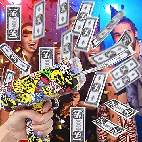 FACAIA Dinero De Oro Del Confeti Poppers Serpentinas Dinero De Juego Prop Dinero, Lo Convierten En Papel Moneda Lluvia Juego De Aerosol Juguete Dinero, Cámara En Mano Spray Efectivo Juguete Para Las P