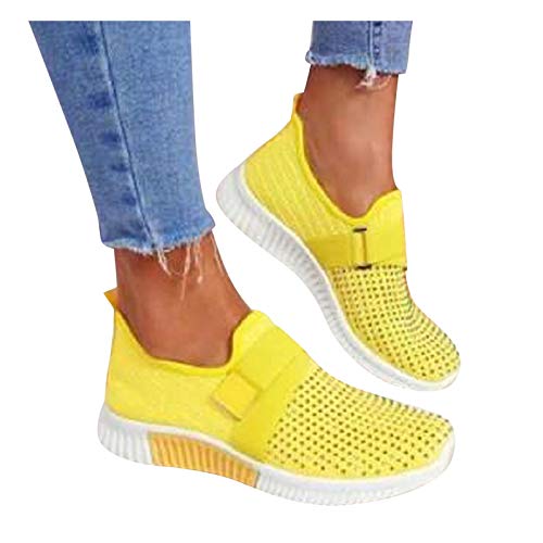 FACAIAFALO Zapatillas de Deportivos de Running para Mujer Casual en Suelas Cómodas Slip on Zapatos Deportivos para Correr al Aire Libre Calcetines Zapatos Adecuado para Calzado Deportivo
