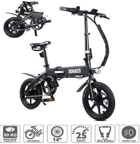 Fafrees Bicicleta Eléctrica, Bicicleta Eléctrica de 14 Pulgadas 250W 10Ah 36V 25km / h Batería Extraíble de Iones de Litio, Bicicleta Eléctrica Plegable Unisex