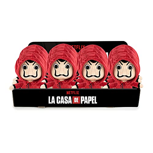 Famosa Softies - Peluche pequeño de 20 centímetros de los personajes de La Casa de Papel, serie oficial de Netflix, con el traje rojo y la máscara de Dalí, suave y blandito, (760020510)