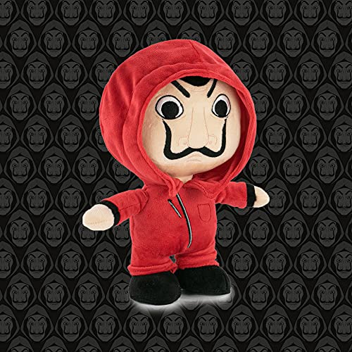 Famosa Softies - Peluche pequeño de 20 centímetros de los personajes de La Casa de Papel, serie oficial de Netflix, con el traje rojo y la máscara de Dalí, suave y blandito, (760020510)