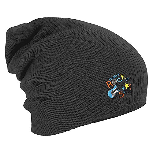 Fan-o-menal Telas Longbeanie Gorro Tejido Gorra Daddys Rockstar 55163 - Gris