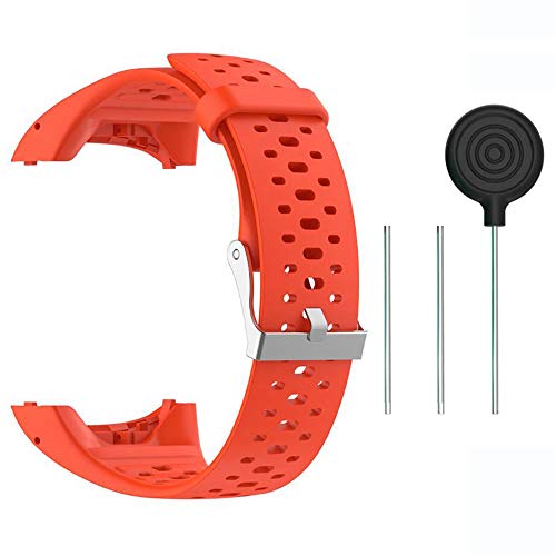 Fanuse Pulsera de Silicona para Correa de Mu？Eca para Polar M400 M430 GPS Sports Smartwatch Reemplazo de Pulsera Correa para Reloj con Herramienta Naranja