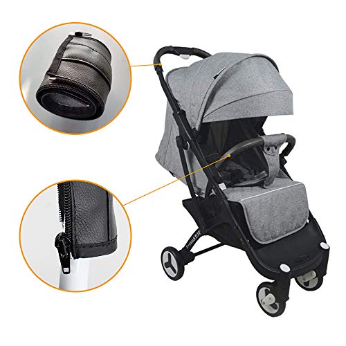 FAVENGO Funda Manillar Carro bebe Universal Cubre Manillar Protector Manillar Carrito Bebe Cubierta a Prueba de Agua Cuero Pu Cómodo y Suave con Cremallera Funda para Manillar de Cochecito Bebe