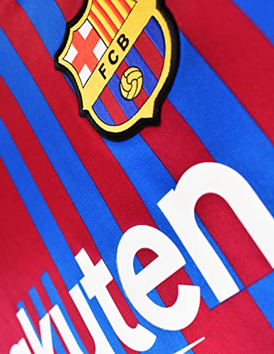 FC. Barcelona Conjunto Camiseta y pantalón Replica 1ª EQ Temporada 2021/22 - Producto con Licencia - Dorsal 10 ANSU FATI - 100% Poliéster - Talla niño 14 años