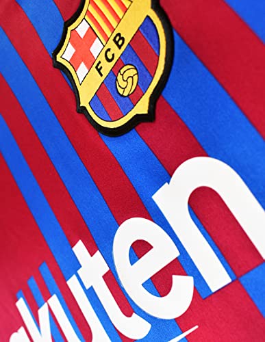 FC. Barcelona Conjunto Camiseta y pantalón Replica 1ª EQ Temporada 2021/22 - Producto con Licencia - Dorsal 21 F. DE Jong - 100% Poliéster - Talla niño 12 años