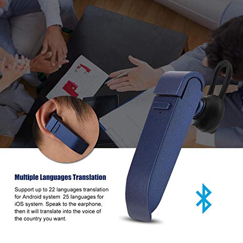 FEBT Auricular, Salida de de Alta Fidelidad Mini Auriculares de Traducción de Traducción en Varios Idiomas con Traducción para Conducir para Viajar para Correr(Azul)