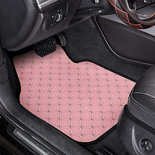 Fei Mei Alfombras Coche Universal, 4 Alfombra para Coche Anime De Moqueta, Todocaminos Y Camiones Hecha para Todas Las Estaciones (Color : Kamado Nezuko)