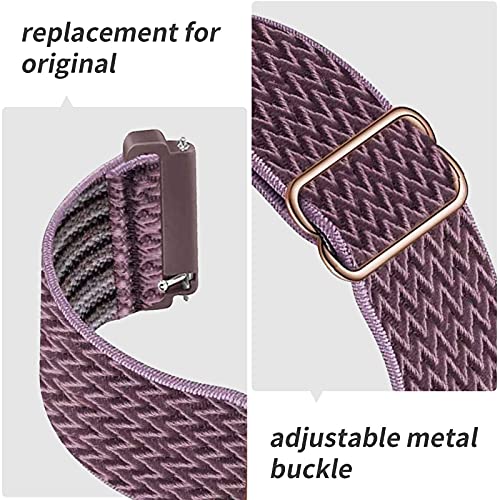 Fengyiyuda 4Pack Nylon Correa Compatible con Fitbit Versa 2/Versa/Versa Lite/Versa SE,Elástico Bandas Suaves para Relojes,Marine Green/Smoky Purple/Rose Pink/White