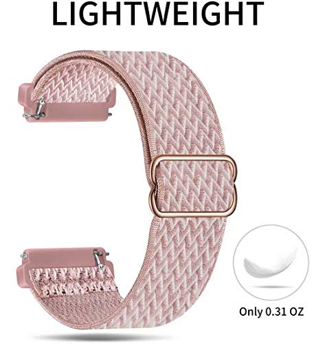 Fengyiyuda Nylon Correa Compatible con Fitbit Versa 2/Versa/Versa Lite/Versa SE,Elástico Bandas Suaves para Relojes Inteligentes, Seporte Hebillas Ajustables,correas de repuesto,Rose Pink