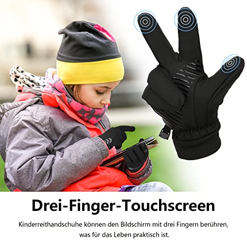 Fengzio Guantes de Invierno para niños Guantes Deporte Invierno de Niños - Mitones Pantalla Táctil Antideslizante Infantil para Fútbol Sport Ski Juego Ciclismo Escalar Deporte al Aire Libre