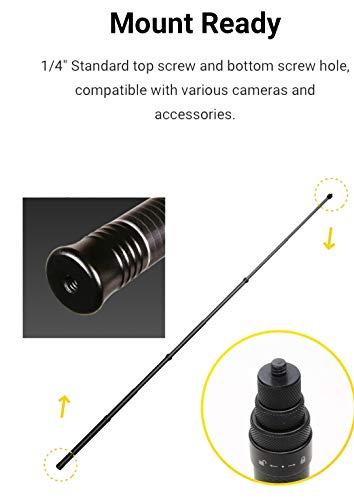 Fenmic Palo Selfie de Fibra de Carbono de 1,5 m para Insta360 One X2 / One X/One R Compatible con Gopro 9 8 7 / OSMO Pocket 2