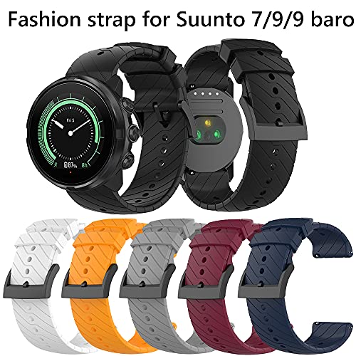 FFF8 Correa De Muñeca para Suunto 7 9 Baro Watch Accesorios Banda De Silicona para Suunto D5 Spartan Spartan Spartan Sport HR Baro Muñequera Reemplazo (Color : White)