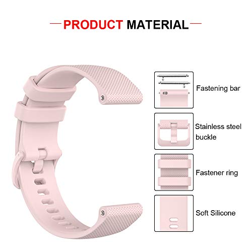 Ficocean Correa de Reloj Compatible con Polar Ignite /Polar Unite, Universal 20mm Correa de Silicona Pulsera de Repuesto Banda de Deportes Fitness (Rosa)