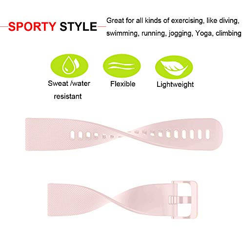 Ficocean Correa de Reloj Compatible con Polar Ignite /Polar Unite, Universal 20mm Correa de Silicona Pulsera de Repuesto Banda de Deportes Fitness (Rosa)
