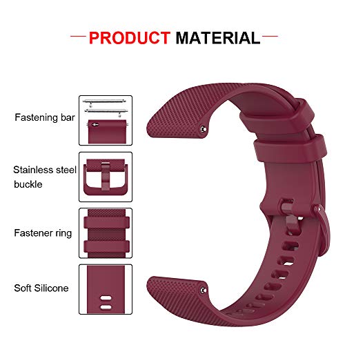 Ficocean Correa de Reloj Compatible con Polar Vantage M /Polar Grit X, Universal 22mm Correa de Silicona Pulsera de Repuesto Banda de Deportes Fitness (Rojo Vino)