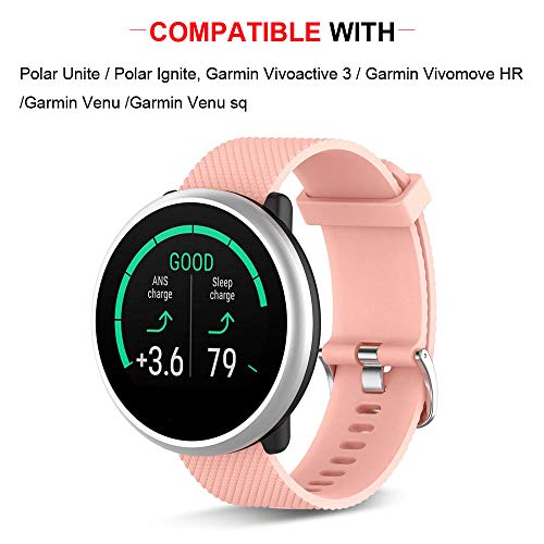 Ficocean Correa de Reloj Compatible para Polar Ignite, Pulsera de Silicona Brazalete de Repuesto Banda de Deportes Correa de Muñeca para Polar Ignite (Rosa, S)