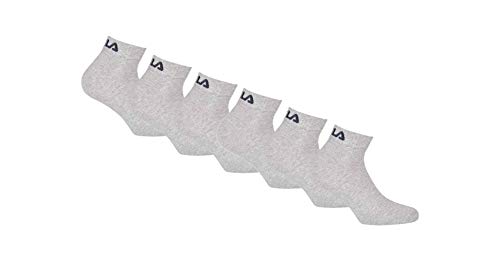 Fila F9300/6 Unisex Calcetine Quarter 6-Pares, Talla 39/42, Gris