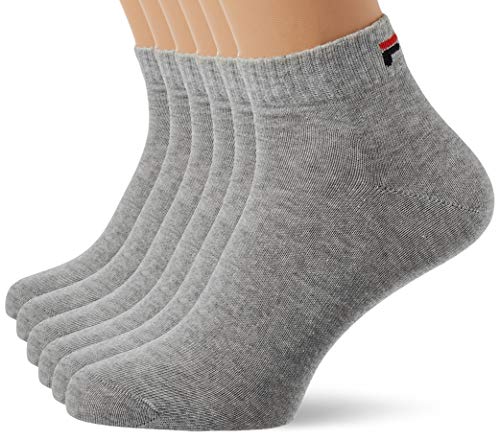Fila F9300/6 Unisex Calcetine Quarter 6-Pares, Talla 39/42, Gris