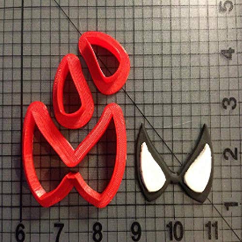 Film Super Hero Spider Face Eyes Spider Web Cookie Cutter Set Made 3D Printed Fondant Cupcake Top Cake Cutter Decorating Tool,Spiderman Face 3Inch